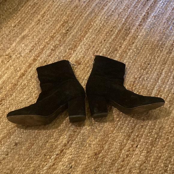 Black suede block heel Free People Cecile ankle boots - Picture 4 of 8